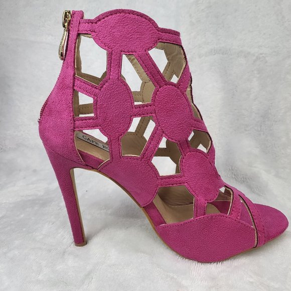 Cut Out Open Toe Ankle Boots Shoes Heels Sizes 6.5 & 8.5 - Picture 3 of 7